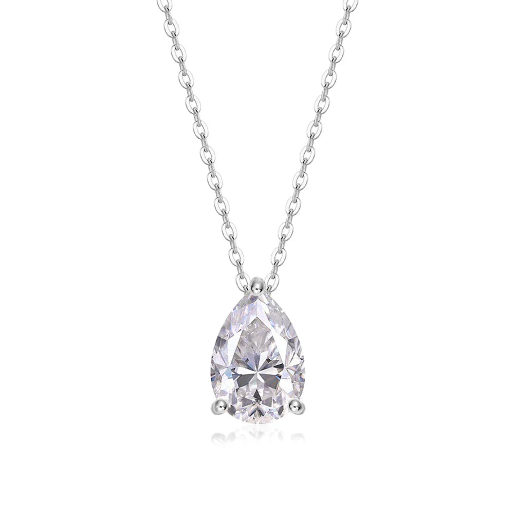 1-4CT Pear Cut D Color Moissanite Pendant Necklace for Women S925 Silver Plated 18k Gold Waterdrop Shape Necklaces Jewelry Gift