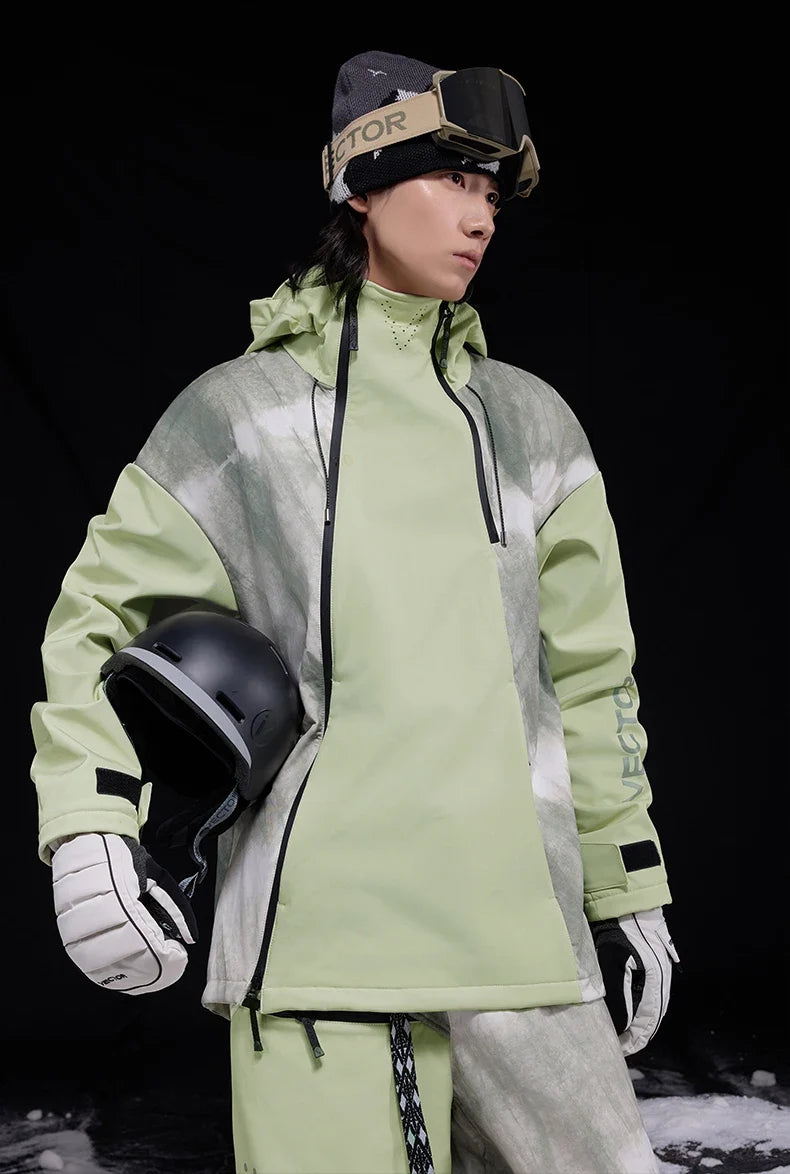 Men and Women Splicing Skiing Skiing Top Waterproof Windproof Warm Durable Indoor and Outdoor Skiing Snowboard Jacket