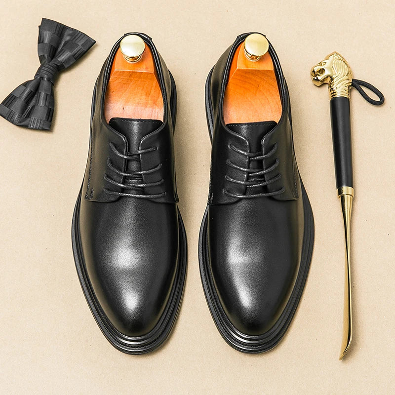 Fashion Men Brogue Oxford Shoes British Style Casual Shoes PU Leather Formal Dress Footwear Man Outdoor Sneakers Business Shoes