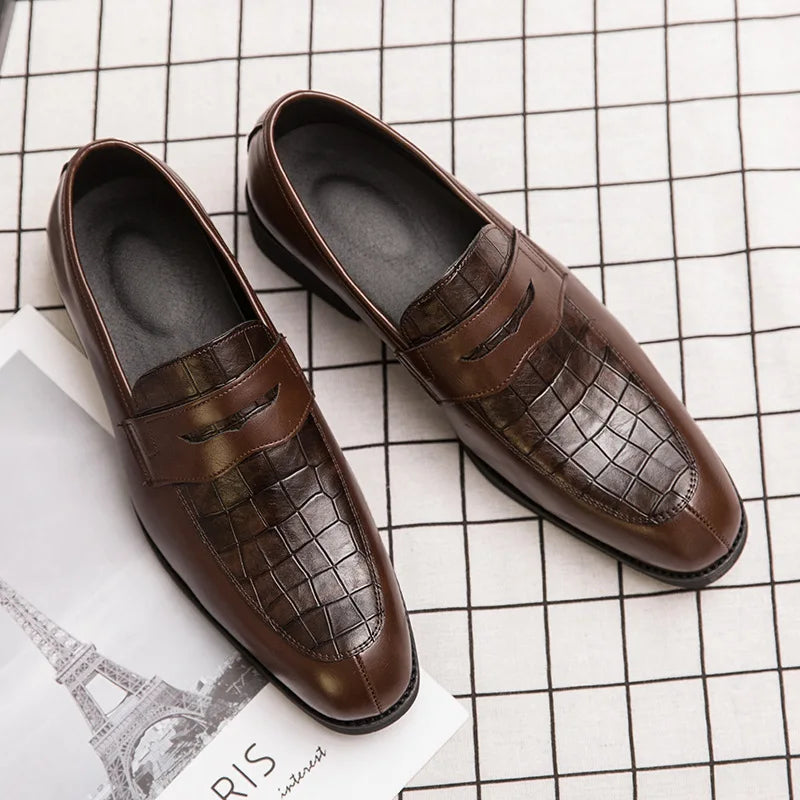 Men Casual Shoes Autumn Leather Loafers Office Dress Shoes For Men Driving Moccasins Comfortable Slip on Party Fashion Shoes Man