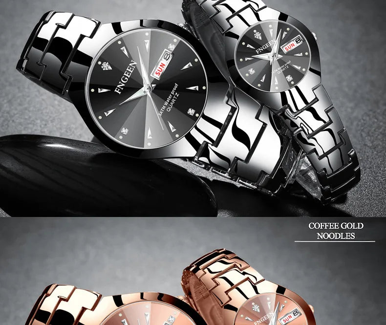 Relogio Feminino Couple Watch Men Quartz watch for Lovers Luxury Womens wristwatch Stainless Steel Waterproof