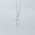 Dazzling Zircon Luxury Cross Pendant Necklace Real 925 Sterling Silver for Women Link Chain Necklace Fashion Jewelry