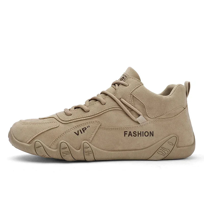 Waterproof Leather Ankle Boots for Men Waterproof Sneakers lace Up Leather Casual Sneakers for Men Casual Motorcycle Shoes
