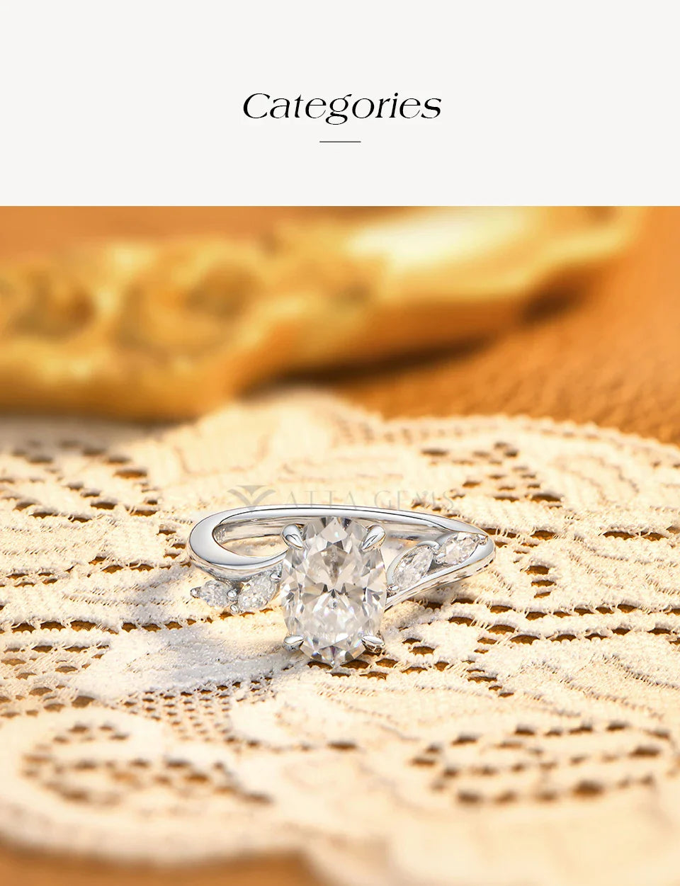 Oval Cut 2CT All Moissanite Rings For Women S925 Silver Marquise Side Stone Engagement Ring Elegant Bridal Jewelry Gift