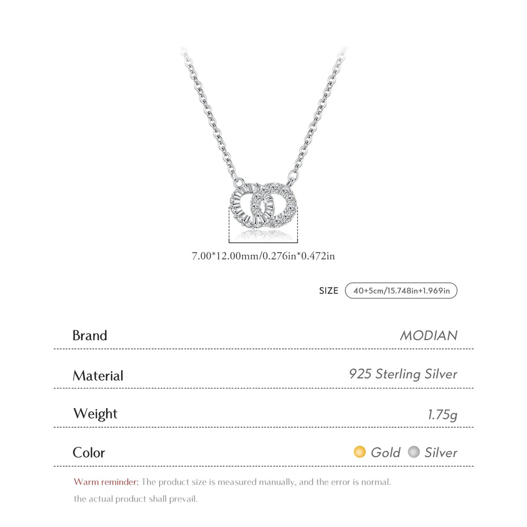 925 Sterling Silver Sparkling Circle Lock Fashion Pendant Necklaces Basic Daily Trendy Jewelry For Women Christmas Gifts