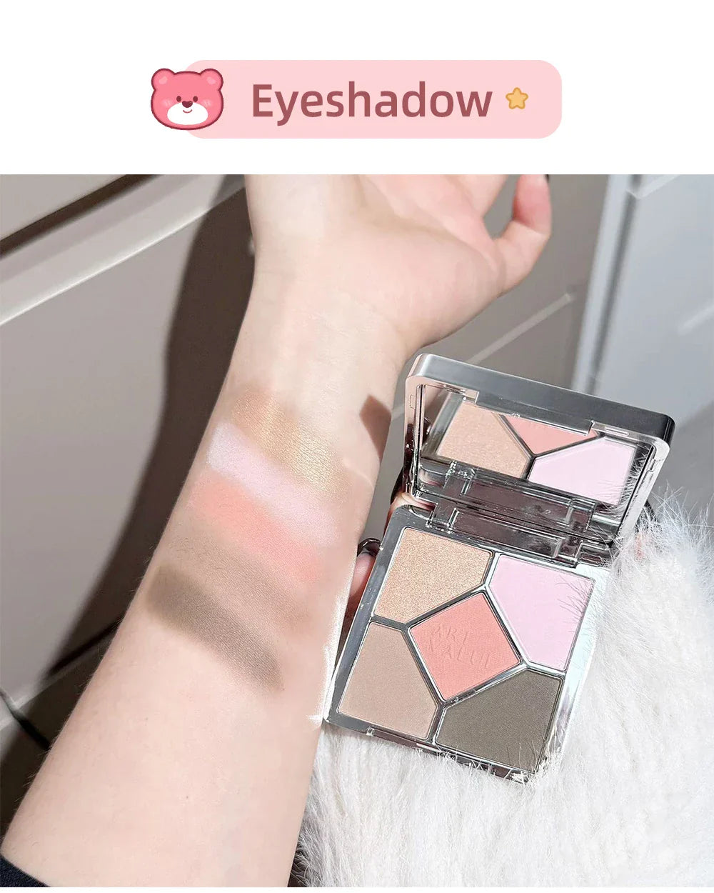 7PCs Multipurpose Makeup Sets Include 3 Matte Lip Mud,1 Pressed Powder,1 Blush,1 Eyes Palette And Necklace Cosmetics
