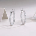 1.7mm D Color Moissanite Hoop Earring for Women Full Diamond 925 Sterling Silver Jewelry Christmas Gift with Certificate