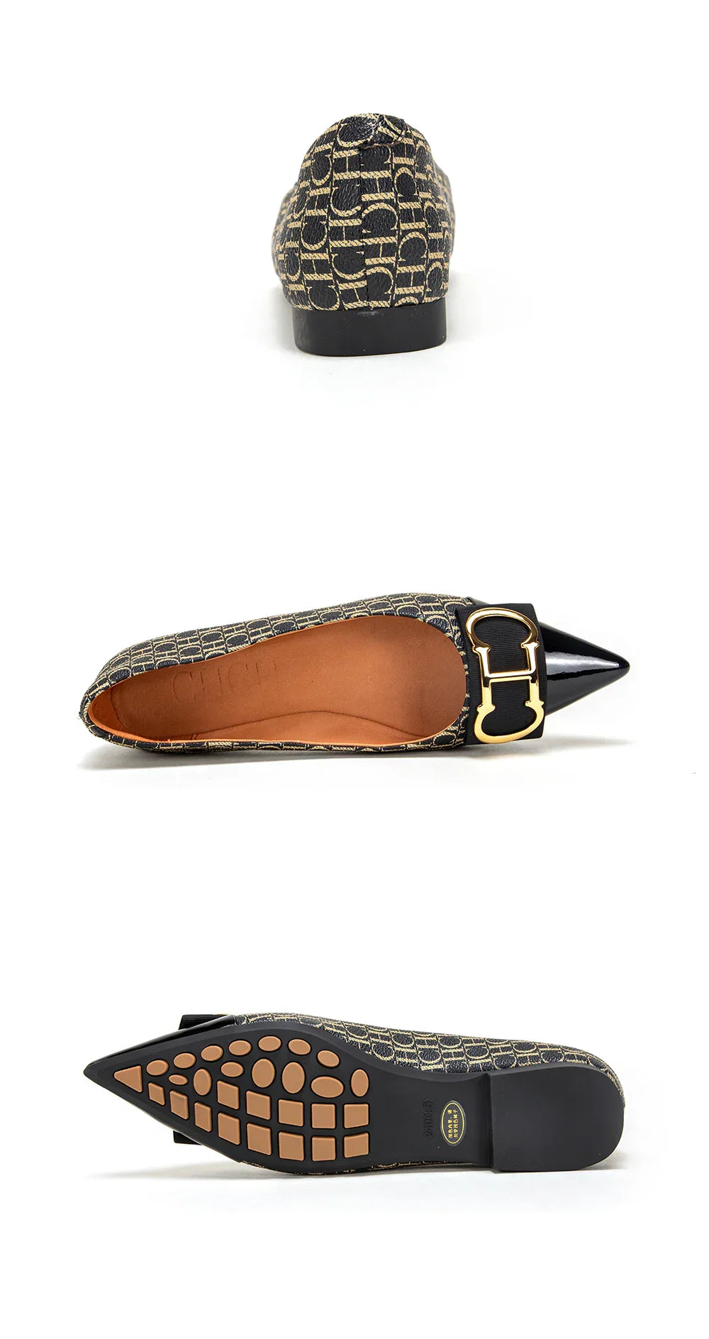 Women's Lefu Shoes New Spliced Pointed Anti slip Flat Casual Shoes Business Shoes
