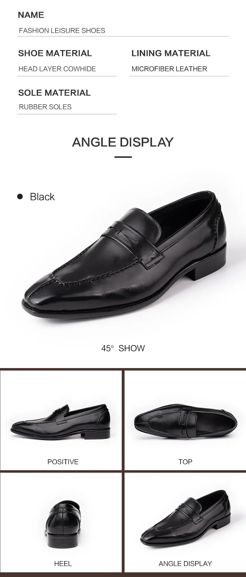 Office Leather Men Shoes Fashion Handmade Business Dress New Arrival Elegant Black Brown Formal Casual Wedding Party Male's Shoe