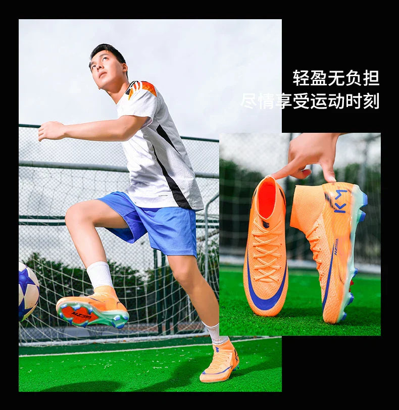 New Men Soccer Shoes Football Boots Cleats Adult Outdoor Breathable Training Sport Long Spikes Boys Non Slip Match Comfortable