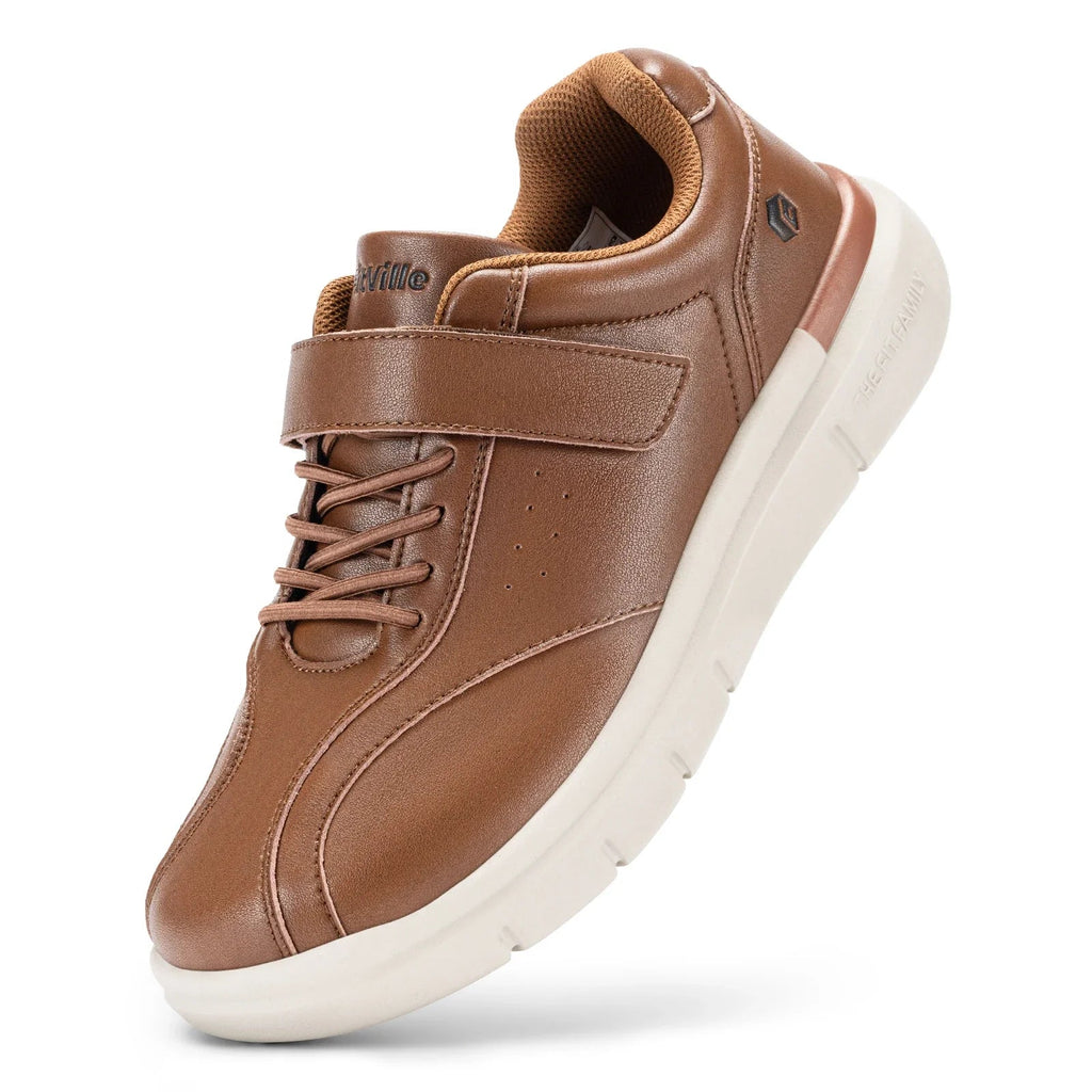 Men Wide Walking Shoes Casual Comfortable Oxford Shoe Lightweight Arch Support Non-Slip Leather Business Sneakers