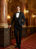 3-piece set man suit（Jacket+vest+pants）groom's wedding suit set men's white slim fit shawl collar‌ evening gown full set