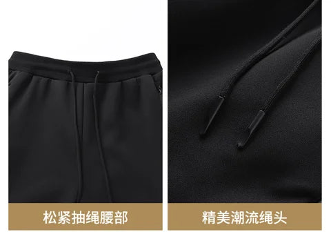 Hooded lambskin medium and elderly large size warm suit with plush thick hoodie jacket+thick pants two-piece set