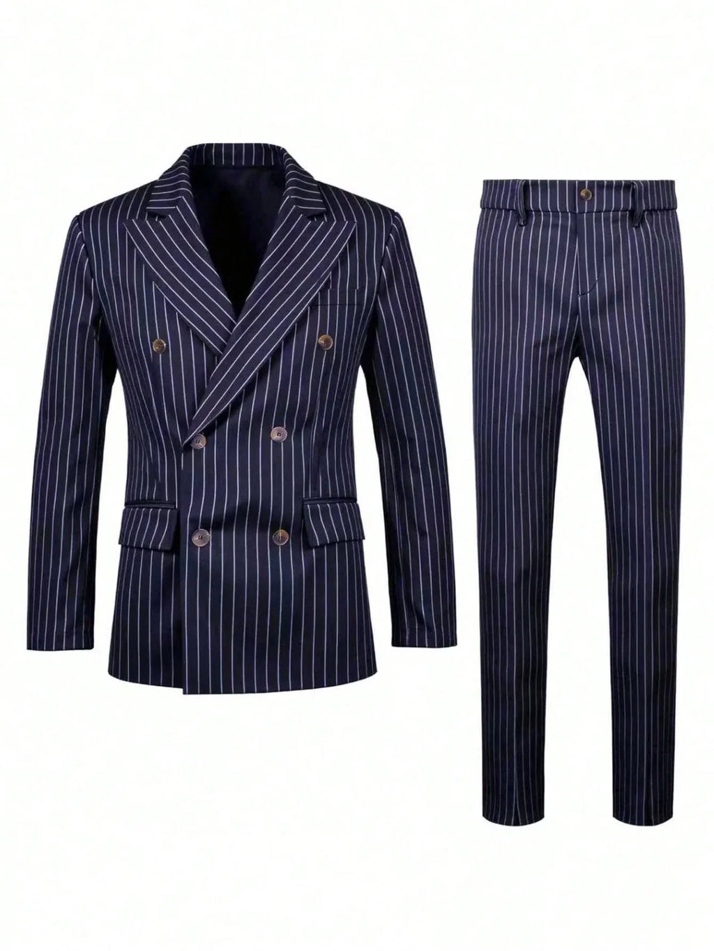 High-quality European and American Men's Clothing, Formal Suits with Stripes, Trousers for Business, Formal Dinners, Weddings