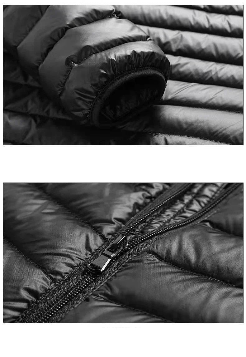 2025 0-10℃ Autumn Fashion Men's Ultra Light Duck Down Jackets Winter Feather Padded Puffy Coat Portable Warm Quilted Outerwear