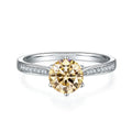 1ct 6.5mm Red Blue Pink Yellow Green Purple Black Moissanite Ring Sterling 925 Silver Wedding Party Band for Women Gifts