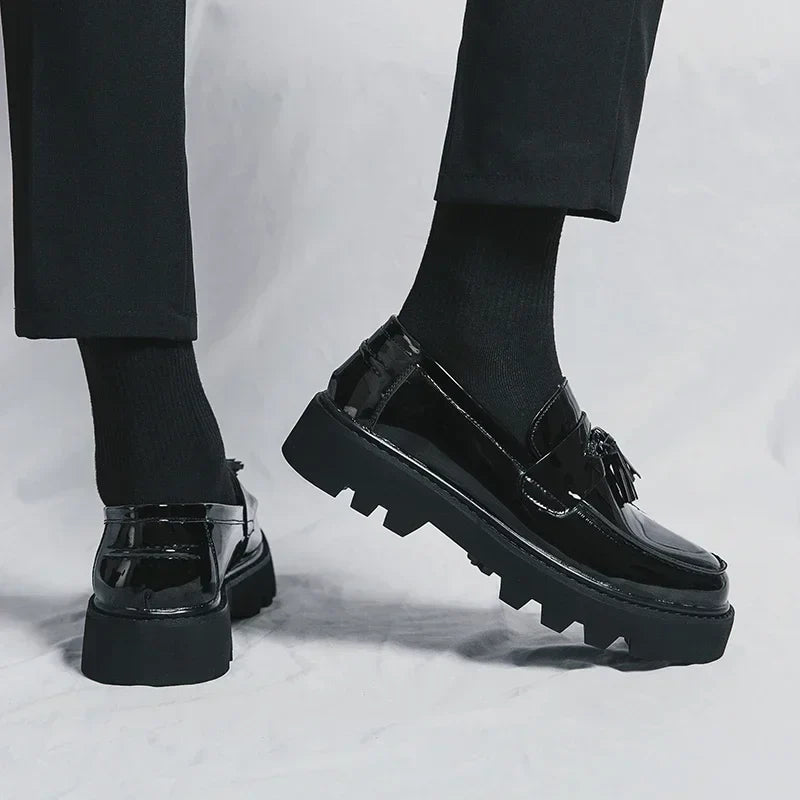 Genuine Leather Men Shoes Fashion Men Work Shoe Luxury Design Thick Bottom  Elegant Formal Loafers Outdoor Comfort Business Shoe