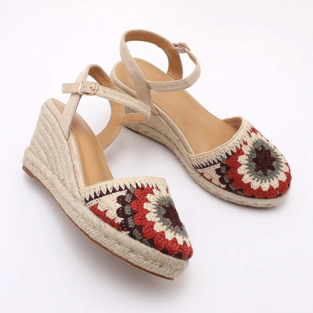 Women's Knitted Wedge Heel Sandals