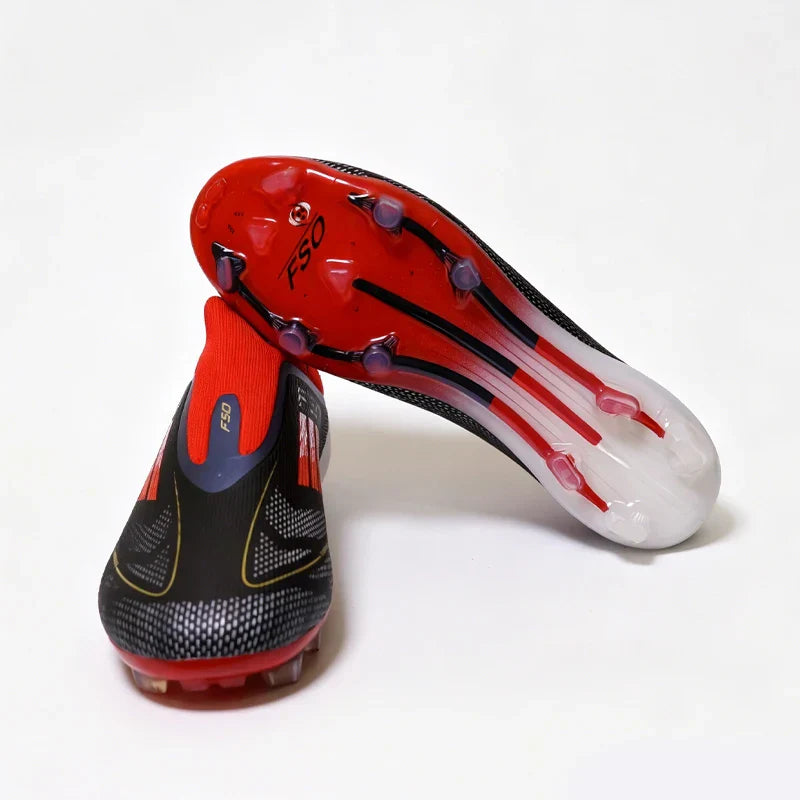 2555 High Quality Mens Soccer Shoes SLIP-ON Non-Slip Turf Soccer Cleats Boys TF/FG Training Football Boots Chuteira Campo F50