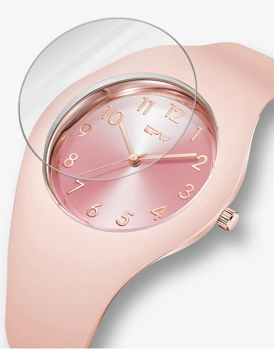 Full Size 40mm Quartz Watch For Women Rubber Strap Skin Friendly Silicone watch