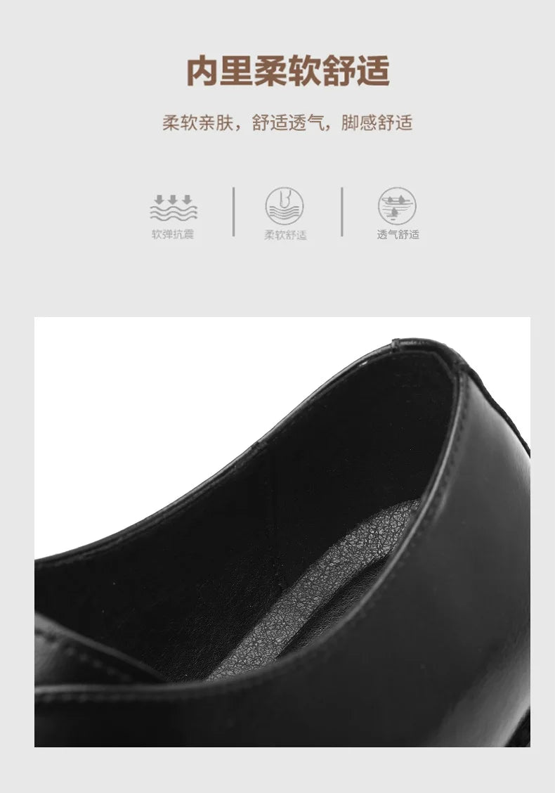 Buckle Designer Big Size Dress Shoes for Men Spring Autumn Solid Color Cow Leather Shoes Male Fashion Business Casual Shoe Man