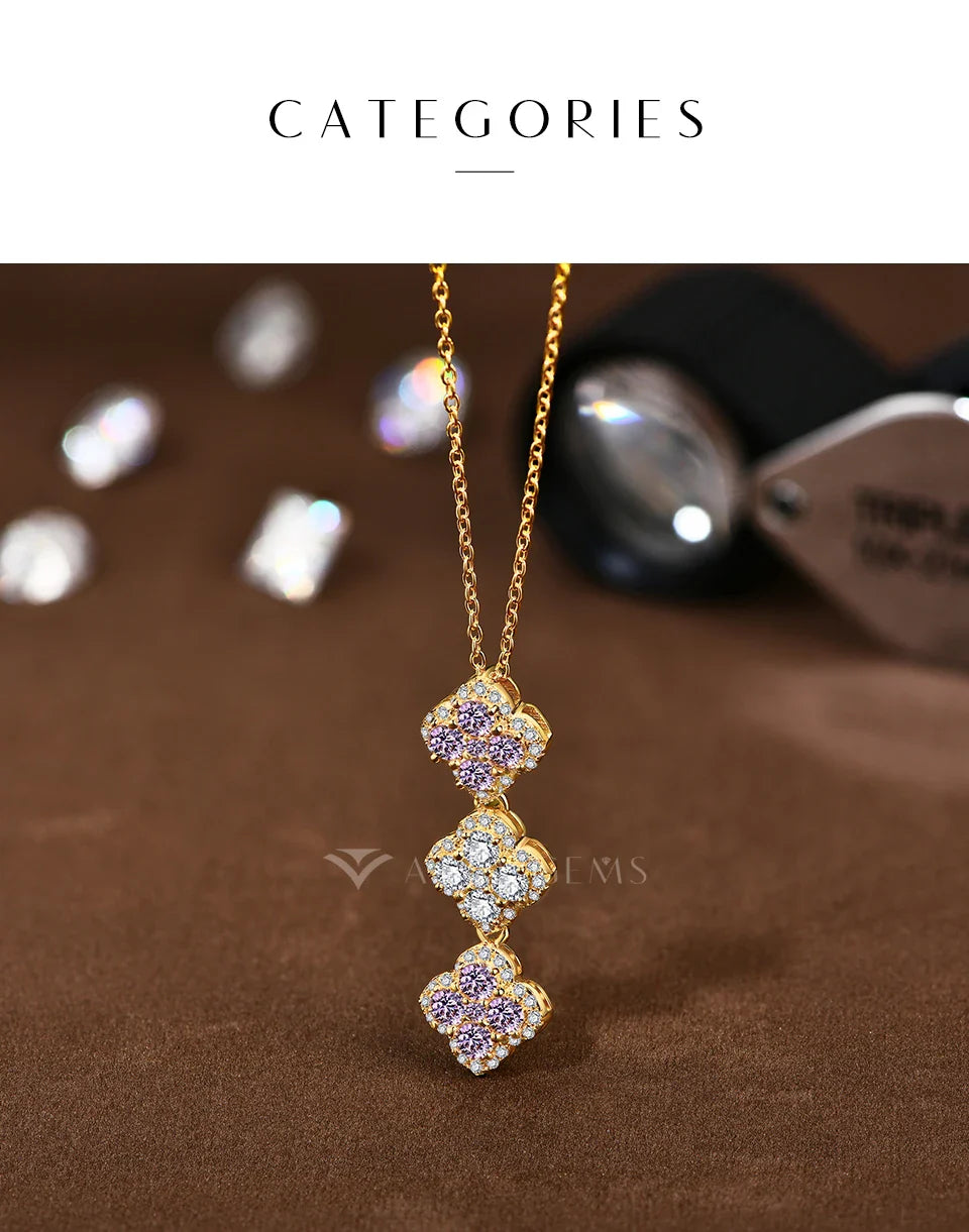 2025 Necklaces for Women Full D Color Moissanite 925 Sterling Silver Pendant Classic Engagement Wedding Fine Jewelry