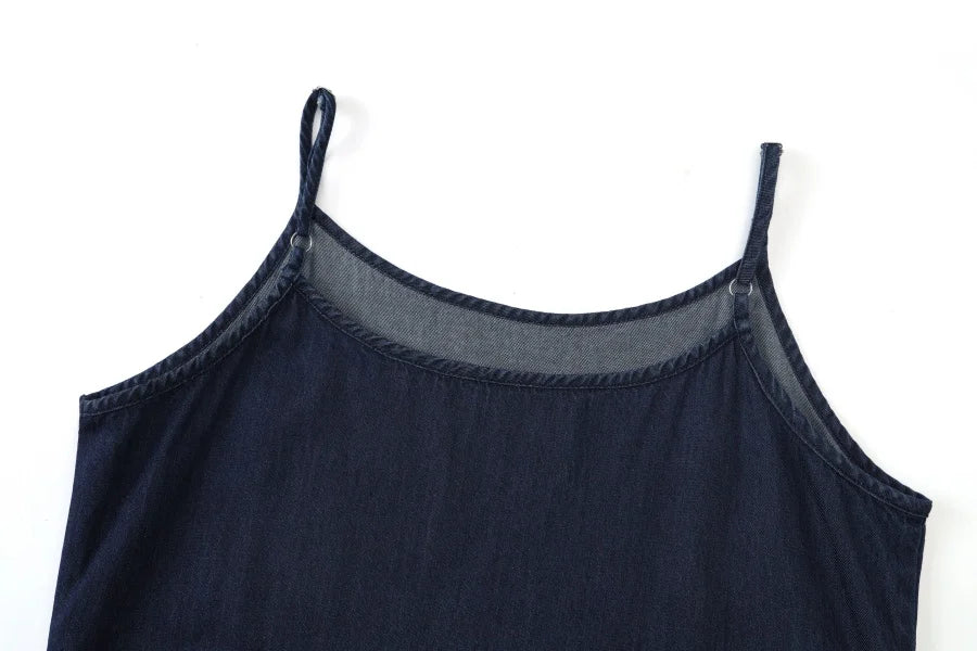 AW25 Denim set loose Shirt + slip dress Aline adjustable dress