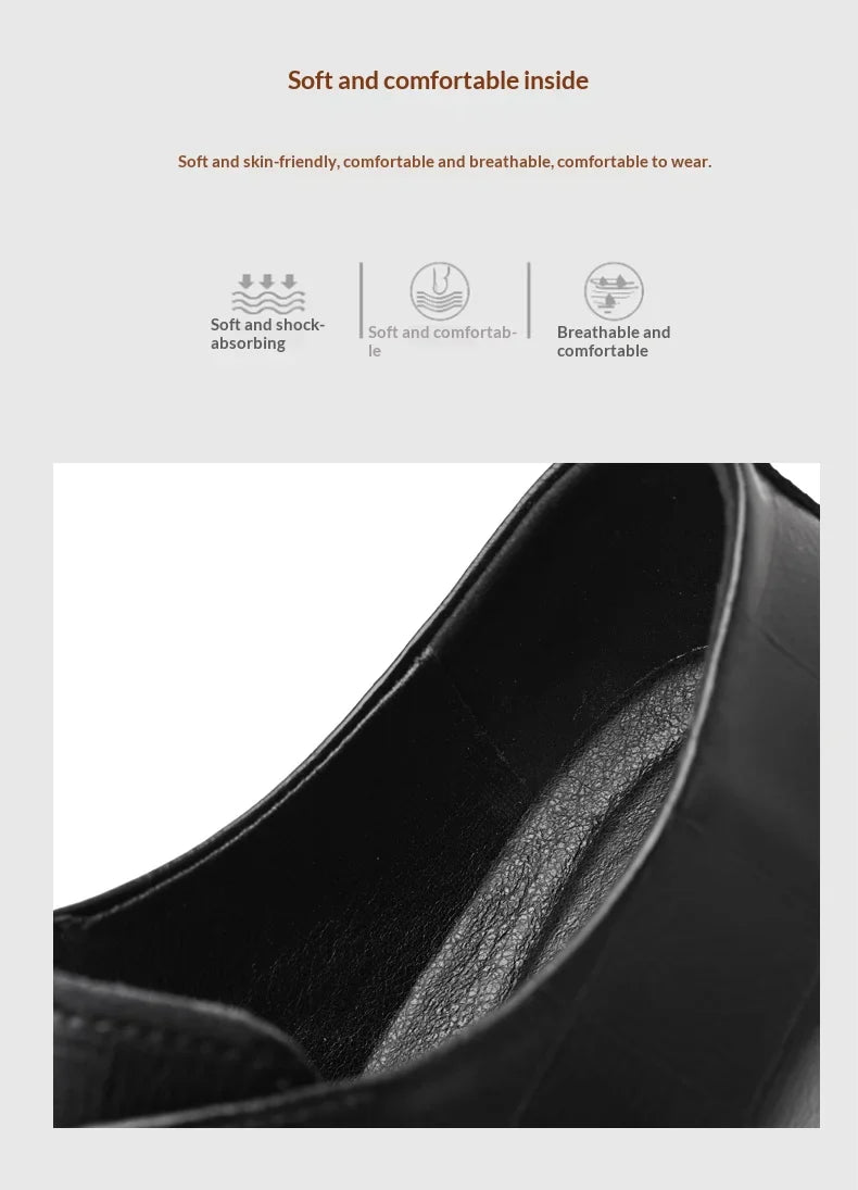 8-10cm Height Increasing Shoes for Men Platform Breathable Lift Casual Inside High Shoes Business Dress Elevator Leather Shoes