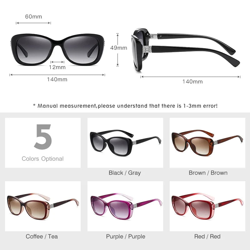 Young Style Women's Sunglasses Gradient Polarized Driving Glasses Luxury Design Ladies Elegant Lunette De Soleil Femme