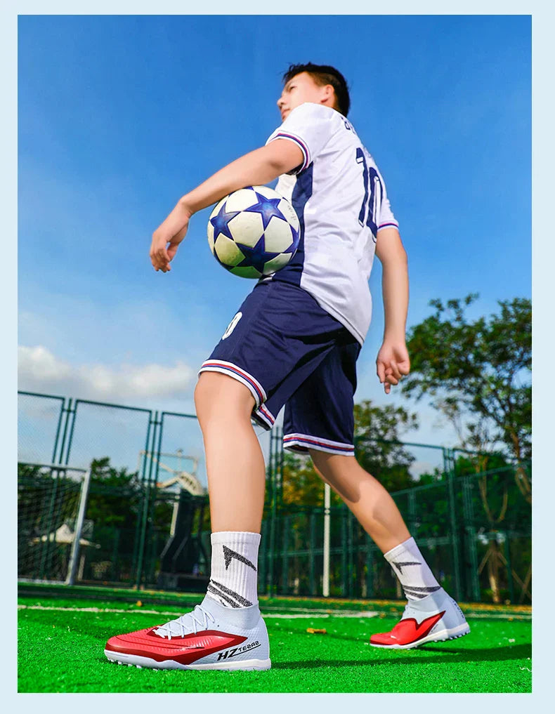 New Men Soccer Shoes Sport Boys Breathable Cleats Adult Outdoor Football Boots Training Long Spikes Non Slip Match Comfortable