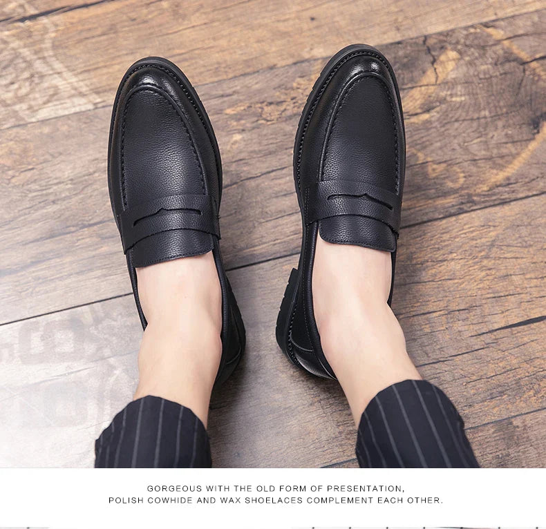 Men's Dress Shoes Formal Office Leather Brogues Shoes Male High Quality Casual Business Shoes Men Social Leather Loafers For Man
