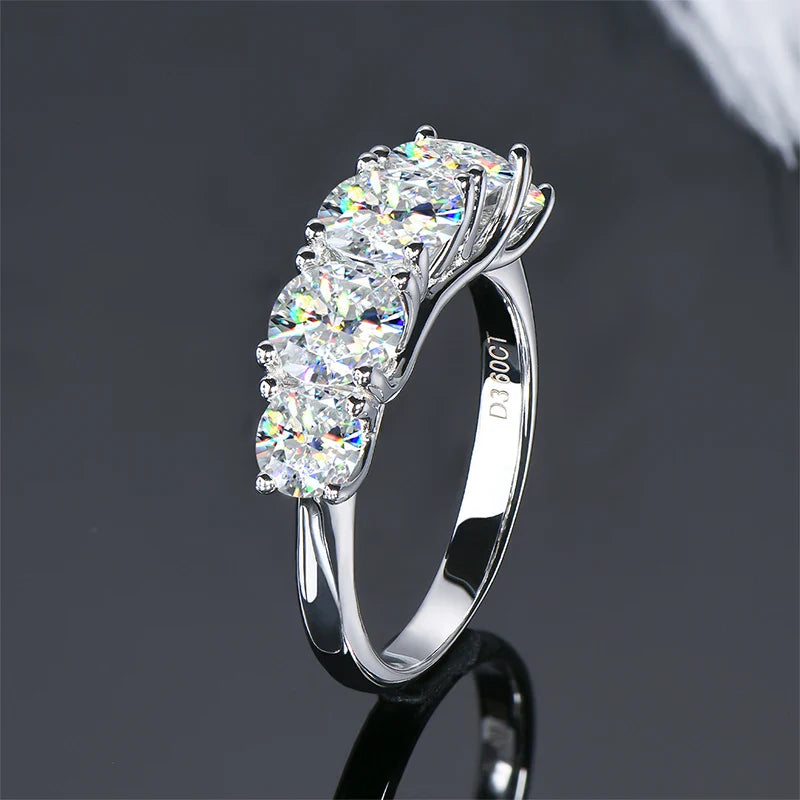 3.6ctw. D Moissanite Wedding Rings for Women 18k Gold Plated 925 Silver Promise Finger Jewelry Certified Lab Diamond Bands