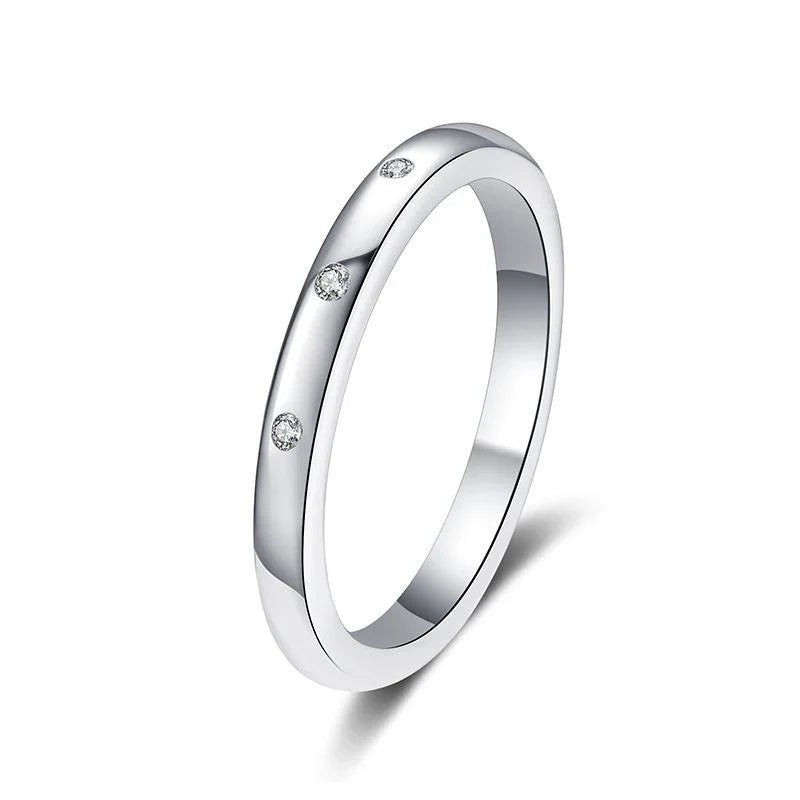 Moissanite Ring for Women S925 Solid Silver with White Gold Plated Diamond Wedding Bridal Band Luxury Jewelry Gift