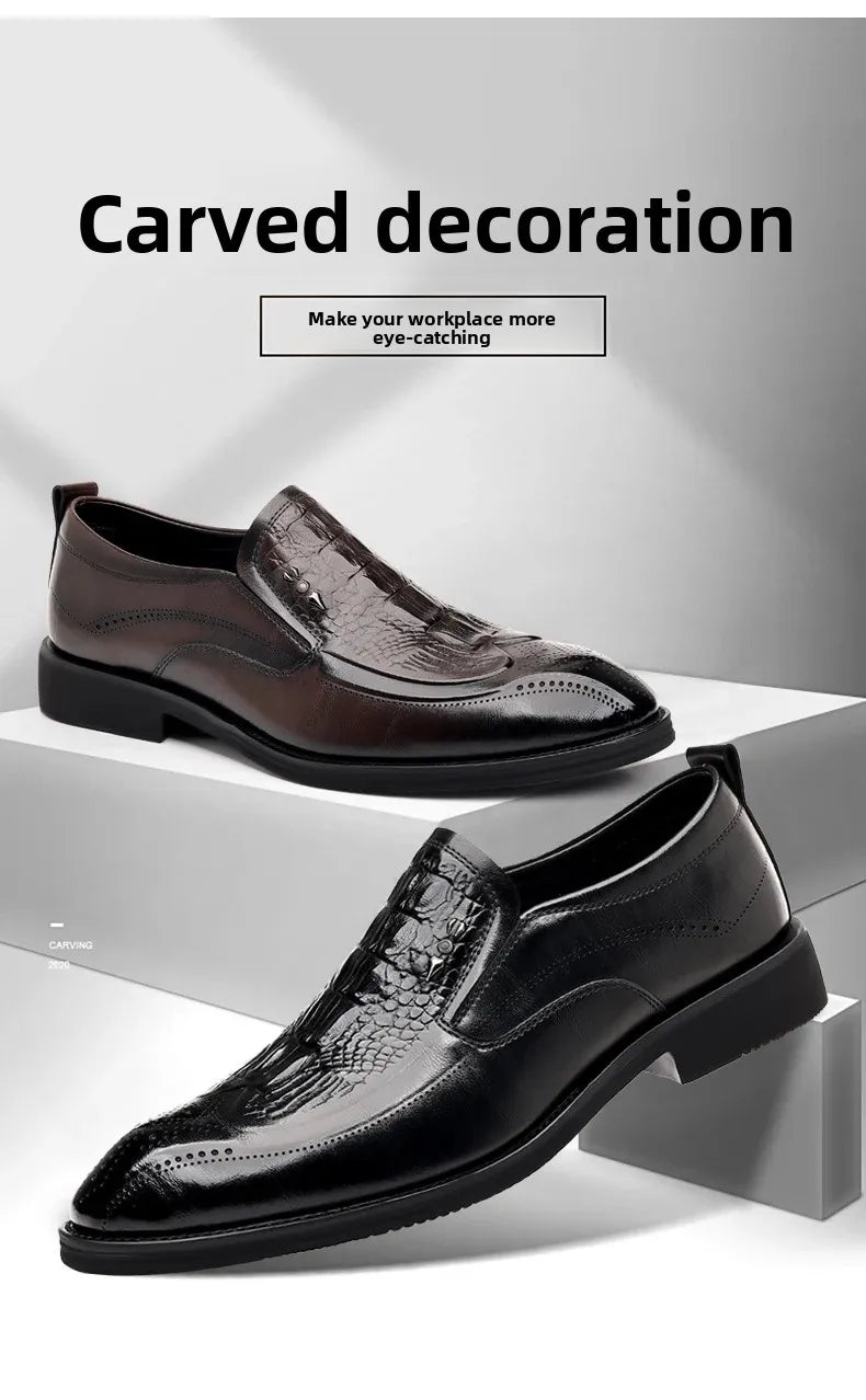 Leather Shoes For Man Genuine Leather Casual Shoes Fashion Business Oxford Shoes High Quality Designer Work Shoes
