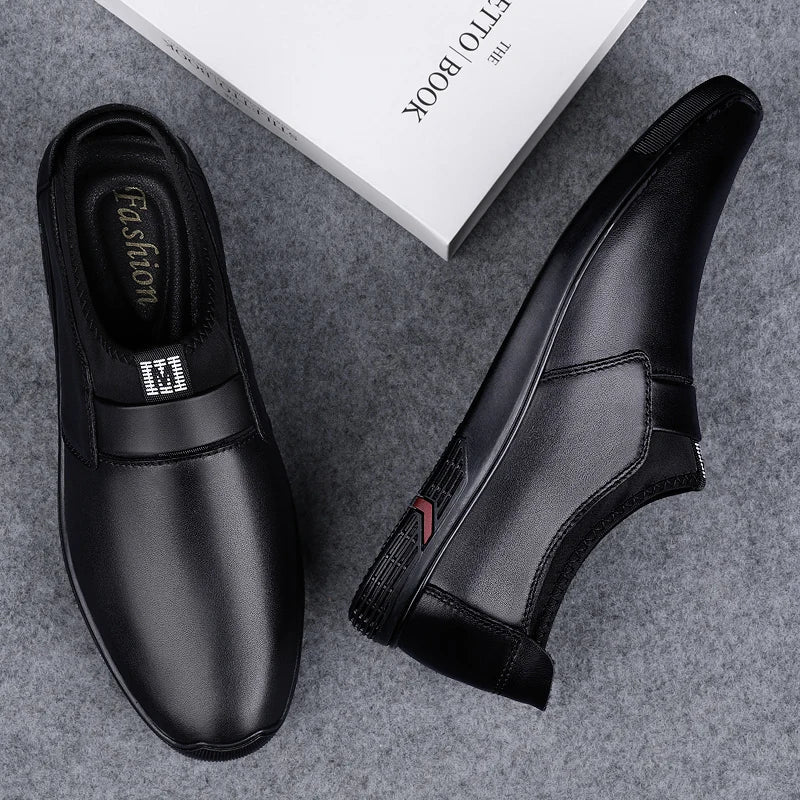 Upscale Genuine Leather Men Loafers Brown Black Cow Leather Penny Loafers Adult Office Career Mens Shoes Sneakers Driving Shoes