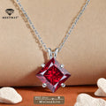S925 sterling silver inlaid with colorful princess cut GRA Moissanite pendant,clavicle chain necklace for women gifts