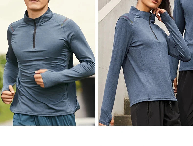Autumn New Unisex Long Sleeve T-shirt Men Sweatshirt Fitness Shirt Tight Upperwear Anti-sweat Breathable Running Top ﻿