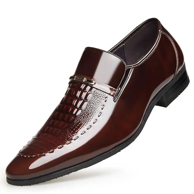 Men's Business Casual Leather Shoes Korean Style Pointed Toe Breathable Big Size Office Groomsmen Groom Wedding