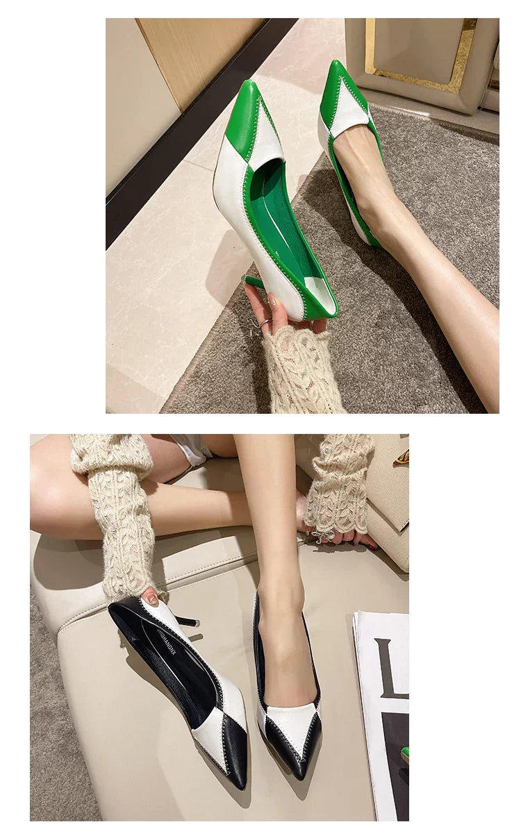 Summer New Pointed Toe Stiletto Sandals High Heel Women's Shoes Banquet Party Women's Shoes Fashion Wedding Shoes 6.5-9cm Pumps