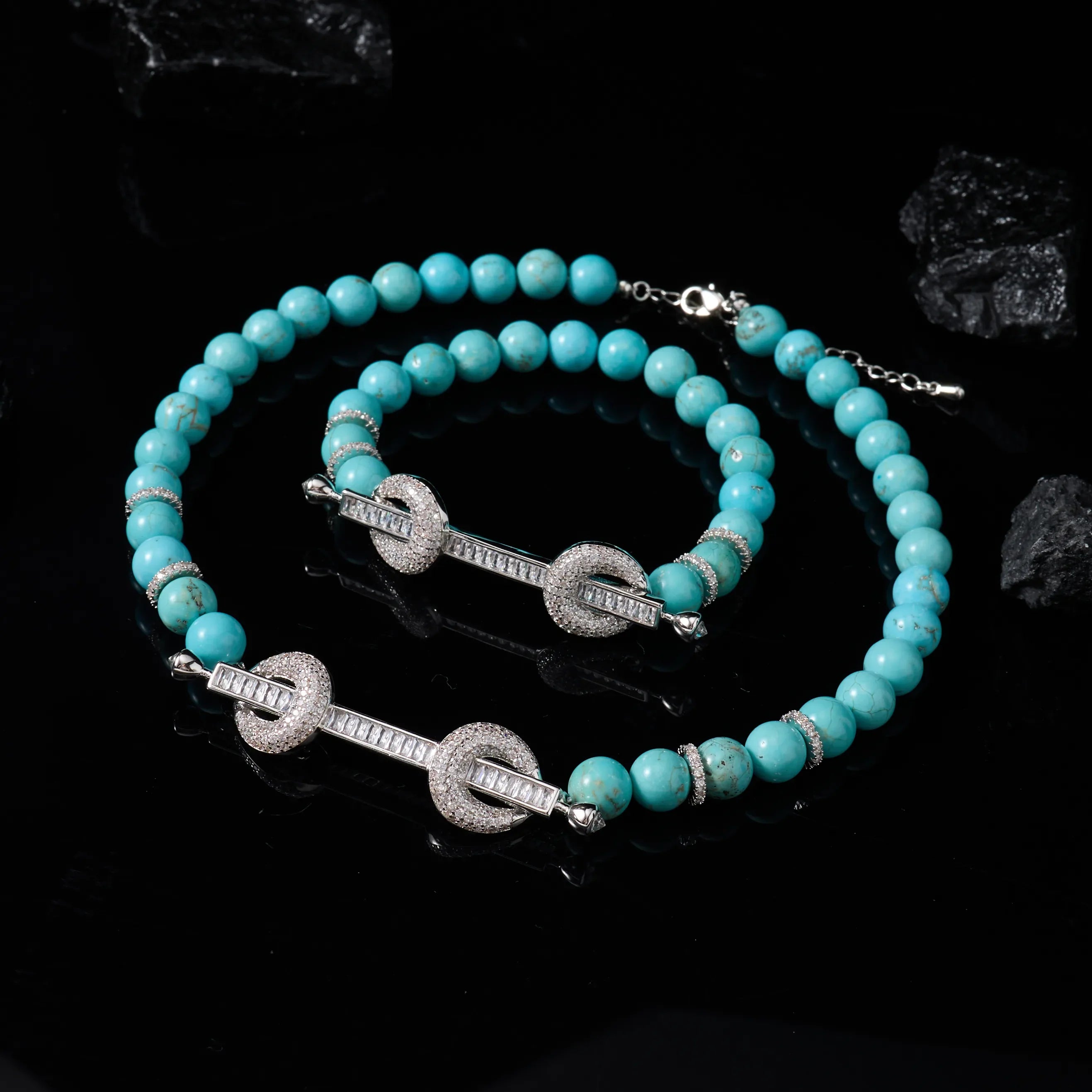 015810 Beaded Choker for Women Color Natural Stone Necklace Set Daily Wear Ceremony Engament Cocktail Party Jewelry Accessories