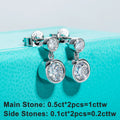 1.2cttw D Color Moissanite Drop Earrings 18K Gold Plated 925 Sterling Silver Stud Bezel Earrings Women Gifts Wholesale