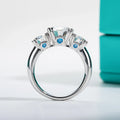 5cttw D Color Moissanite Luxury Three Stone Engagement Ring 925 Silver Rings 18K Gold Plated Customs Jewelry Wholesale