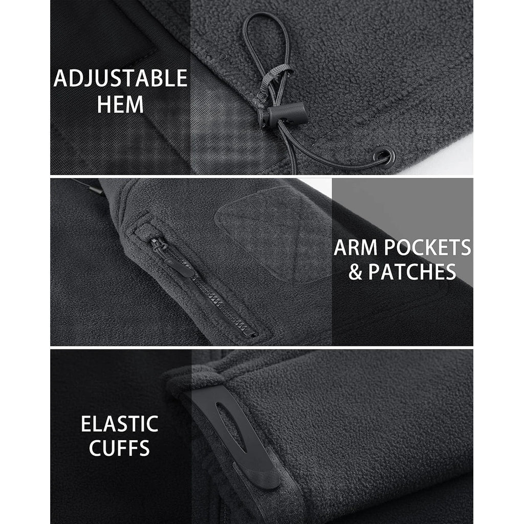 Fall Winter Men's Hooded Fleece Jacket Full Zip Up Soft Warmth Windproof Coat Outdoors Working Hiking Fishing Outerwear