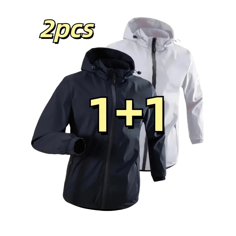 Windproof detachable hooded jacket Korean style trendy loose fashion casual men's jacket