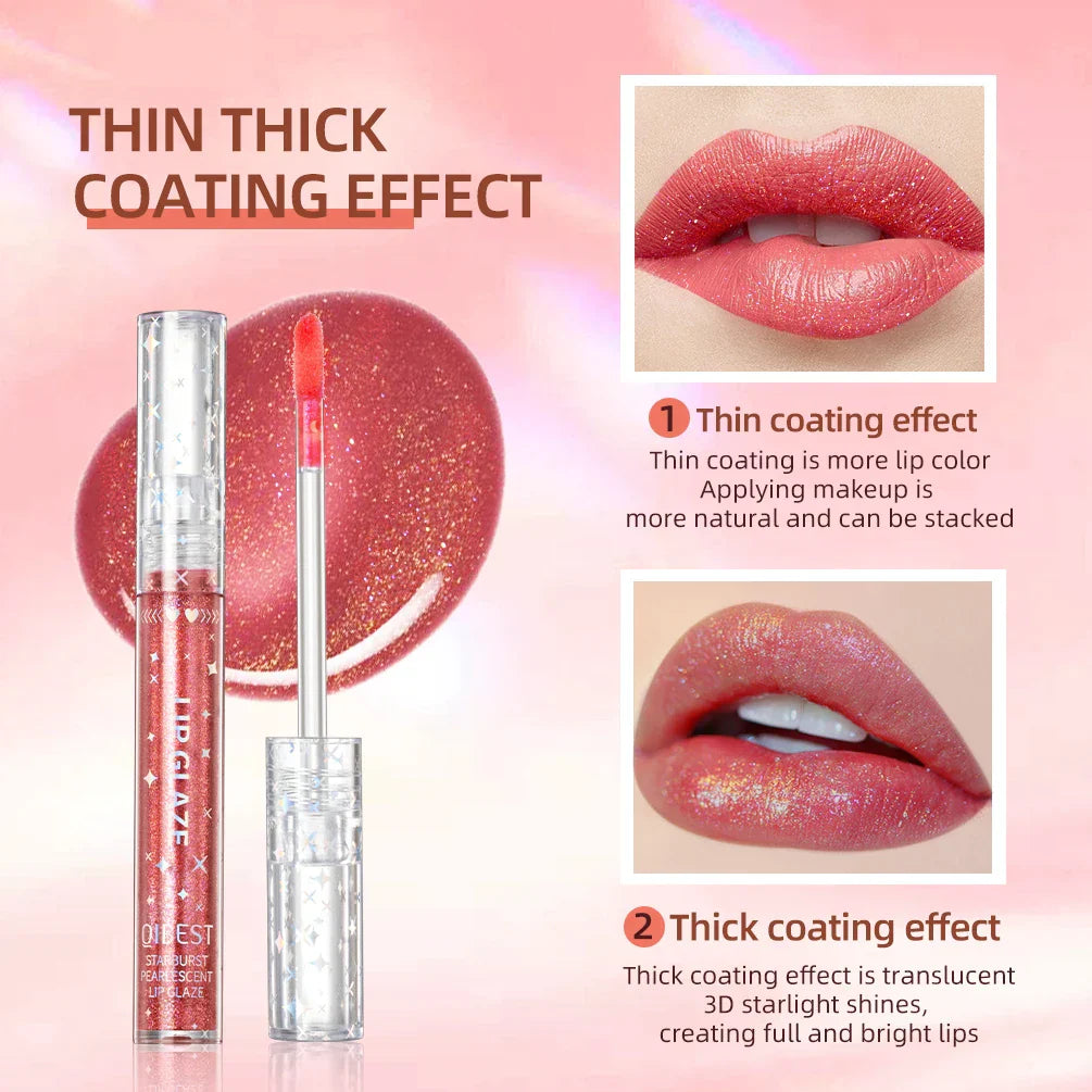 9Pcs/Sets Glitter Lip Glaze Liquid Lipstick Set Shine Lip Gloss Gift Box Natural Moisturizer Waterproof Lips Makeup