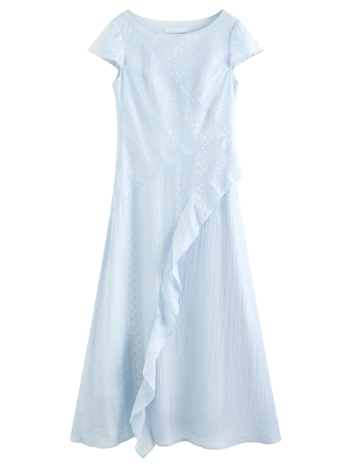 Women 2026 Summer New Arrival Soft Lyocell Dress Ruffled Waist-Cinched Bias Cut Slimming Elegant Commuter style Midi Dress