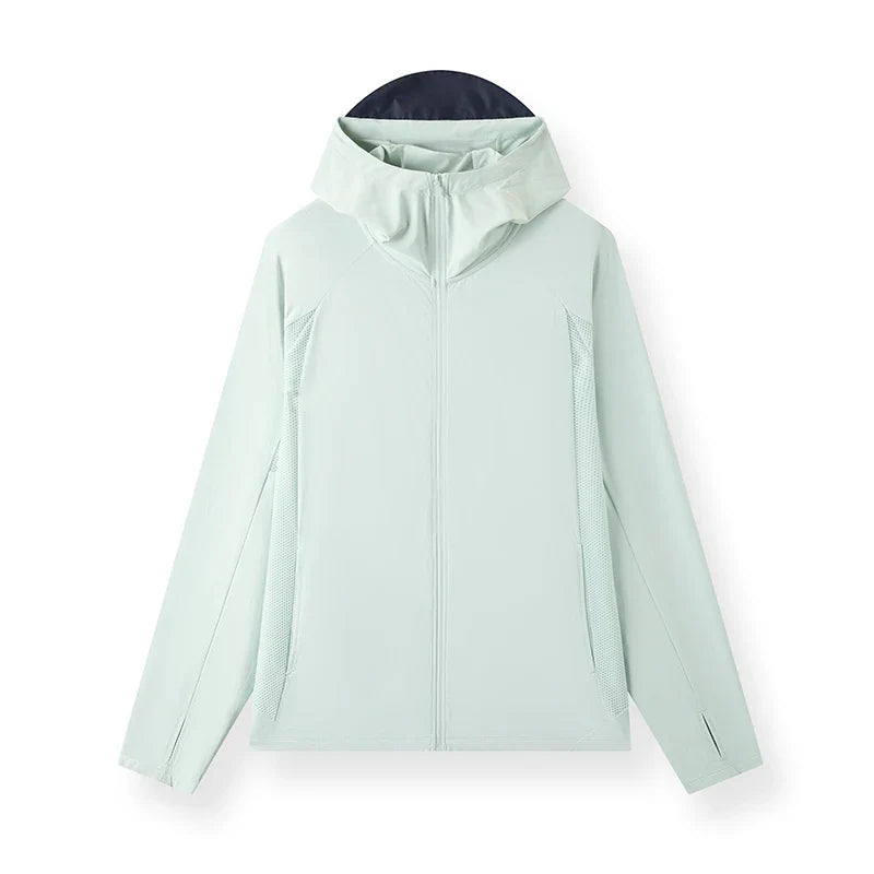 Men Jacket UV Protection Cool Feeling Breathable Knit Elastic Hooded 2026 Summer Comfortable Outdoor Fashion Top