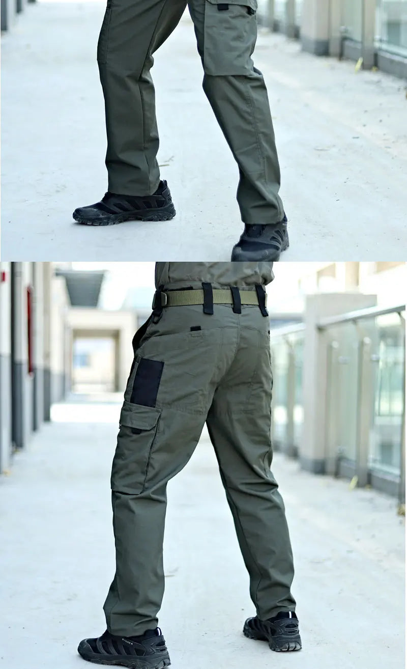 Outdoor Tactical Pants Men Casual Cargo Trousers Multi-pocket Waterproof Pant Autumn Spring Outdoor Workwear Hiking Trousers