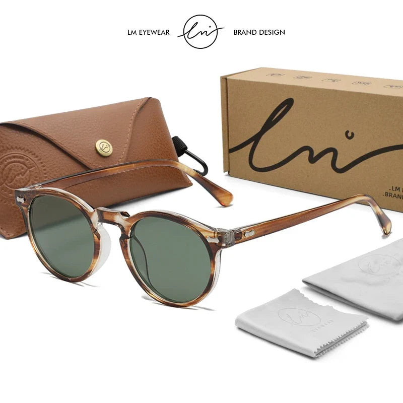 Retro Round Polarized Sunglasses Women Men Classic Leopard Frame Driving Shades Vintage Sun Glasses Unisex UV400 Gafas De Sol