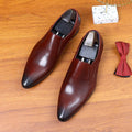 Top Layer Cowhide Shoes Men's Shoes Genuine Leather Business Dress Shoes Men British Pointed Toe Formal Slip-On Shoes